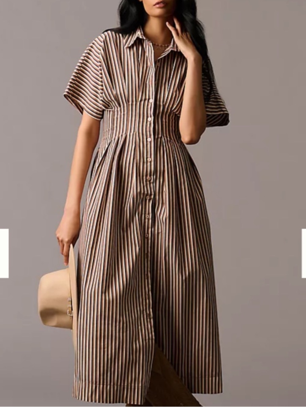 Meadow Rhodes Shirt Dress in Brown Size Small